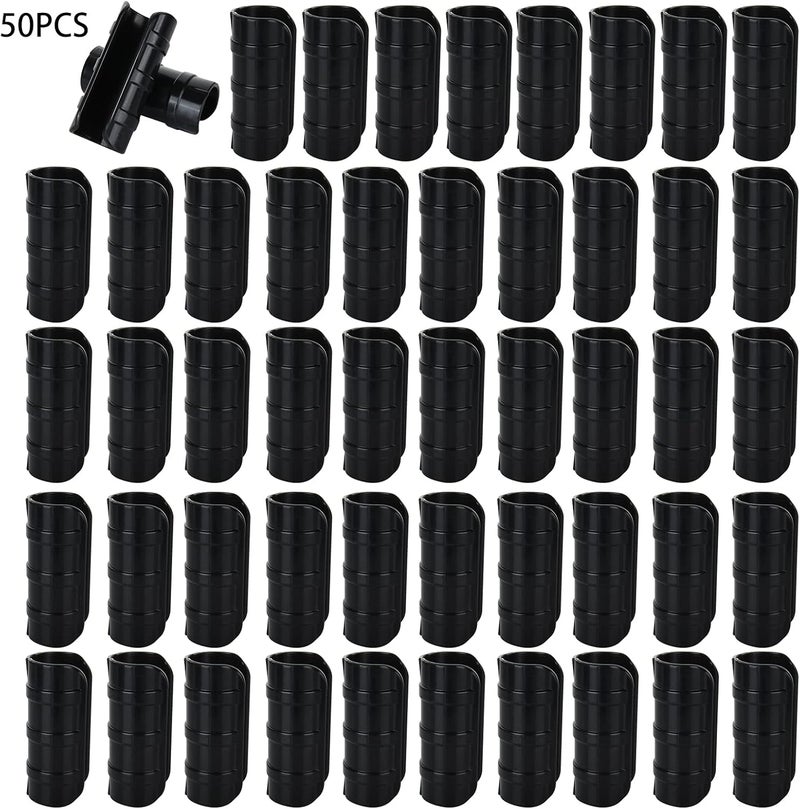 APACALI 50 PCS 1 inch Greenhouse Clamps Clips 26mm Black ABS Snap Clamp Tube Clip Garden Buildings Tube Clip for Greenhouse Film, Sunshade Nets, Frame Shelters (Outer Ø 1.26”inner Ø 1”) - Image 4